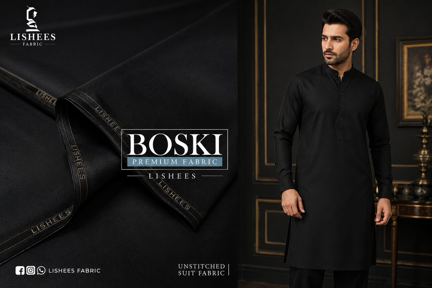 Black wash n wear soft Malai Fabric